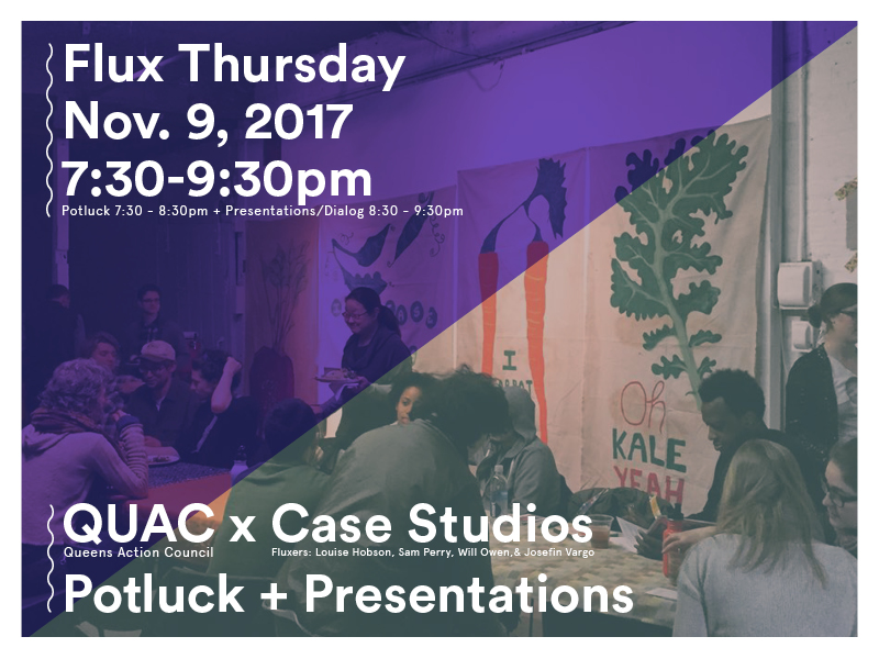 *7 Train Potluck Experience and discussion with QUAC and Case Studios.