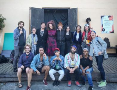 A group of people pose for the camera.